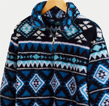 Half Zip Print Fleece Top - LU251